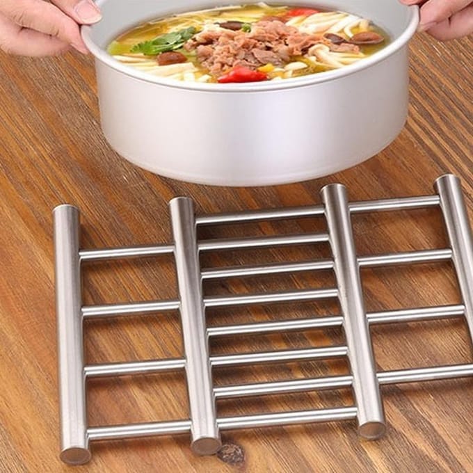 Ladder RVS Keuken Onderzetter Werkbladbeschermer Pot Pan Standaard Rek gray