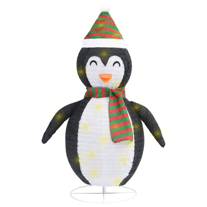 vidaXL - Kerstpinguïn - decoratief - LED - 120 - cm - luxe - stof