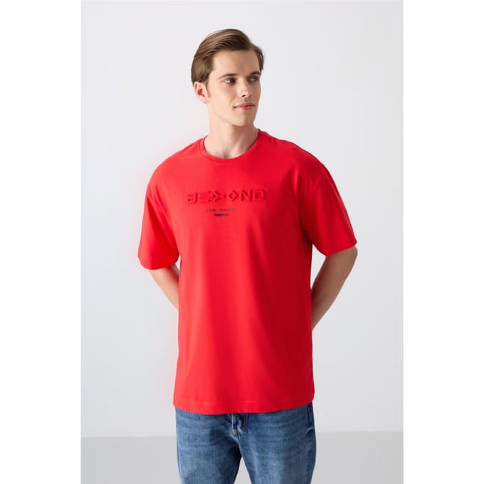 Oversized Katoen-Polyester Logo T-Shirt
