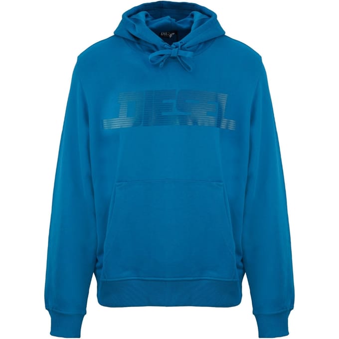 Diesel Monotone Logo Blauwe Saffier Hoodie