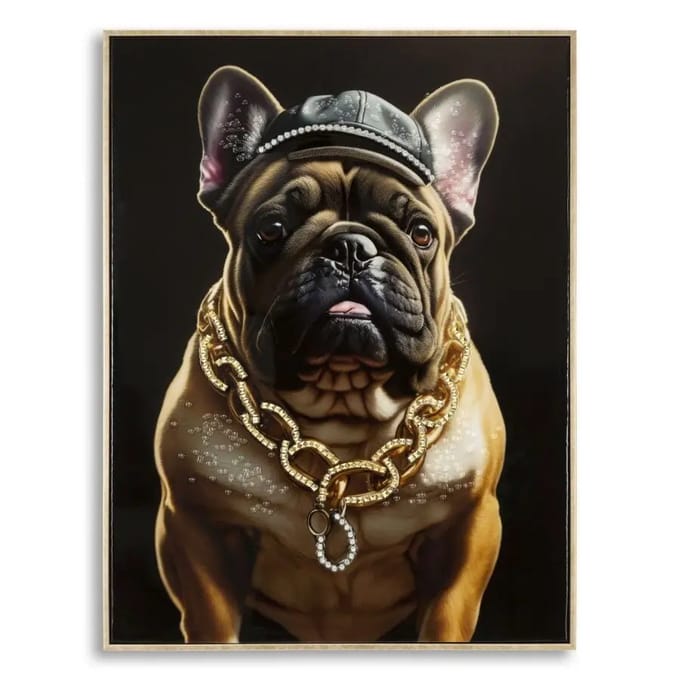 Muurdecoratie schilderij op canvas met lijst Mauro Ferretti Laccato Bully