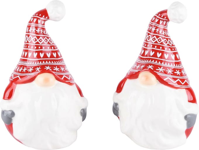 Dekoratief | Duo peper/zout santa, keramiek, 8x5x9cm | A225679