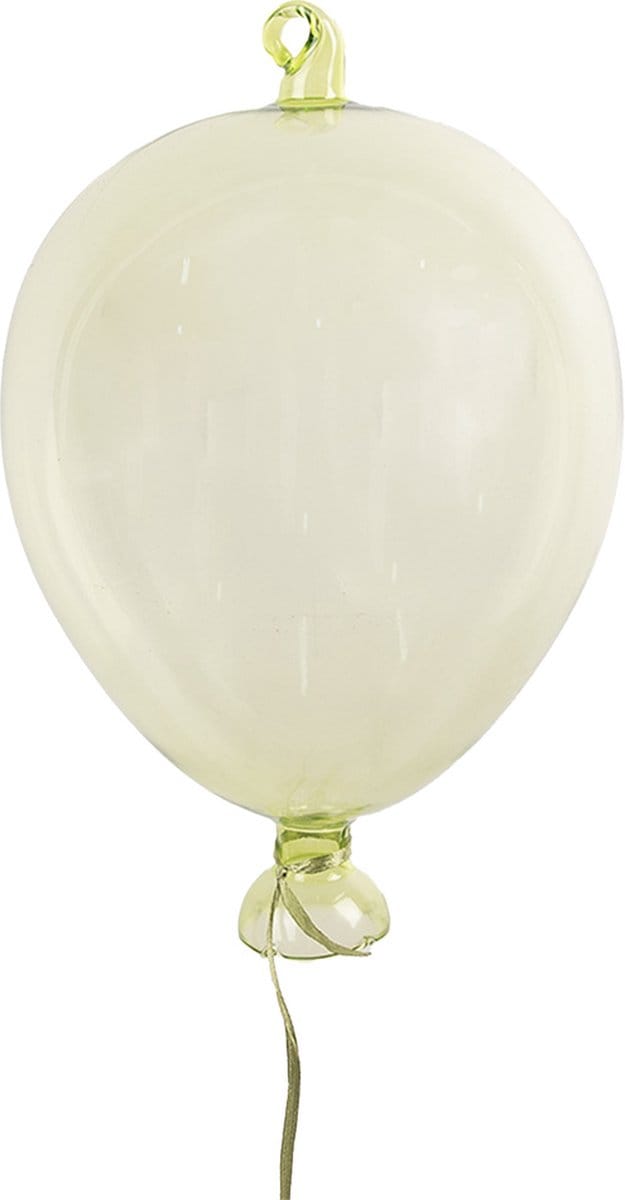 Clayre & Eef Decoratie Hanger Ballon Ø 10x17 cm Groen Glas