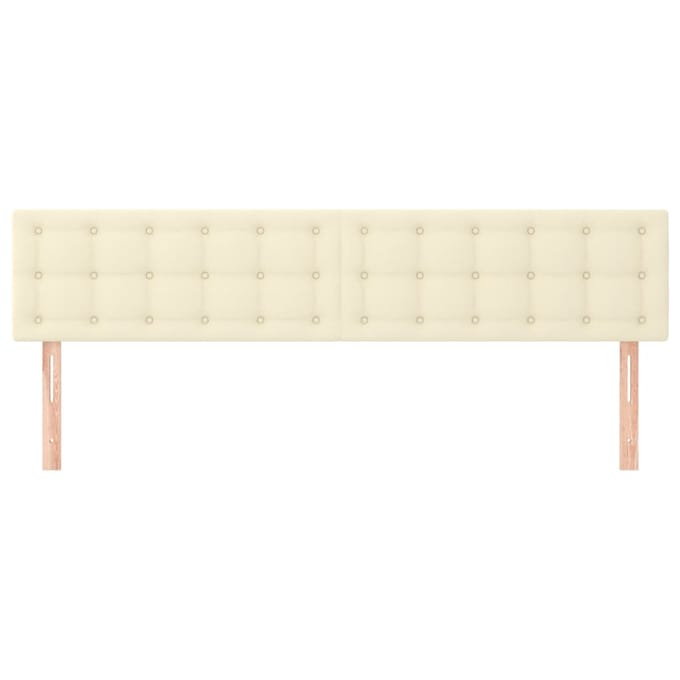 vidaXL - Hoofdborden - 200x5x78/88 - cm - kunstleer - crèmekleurig
