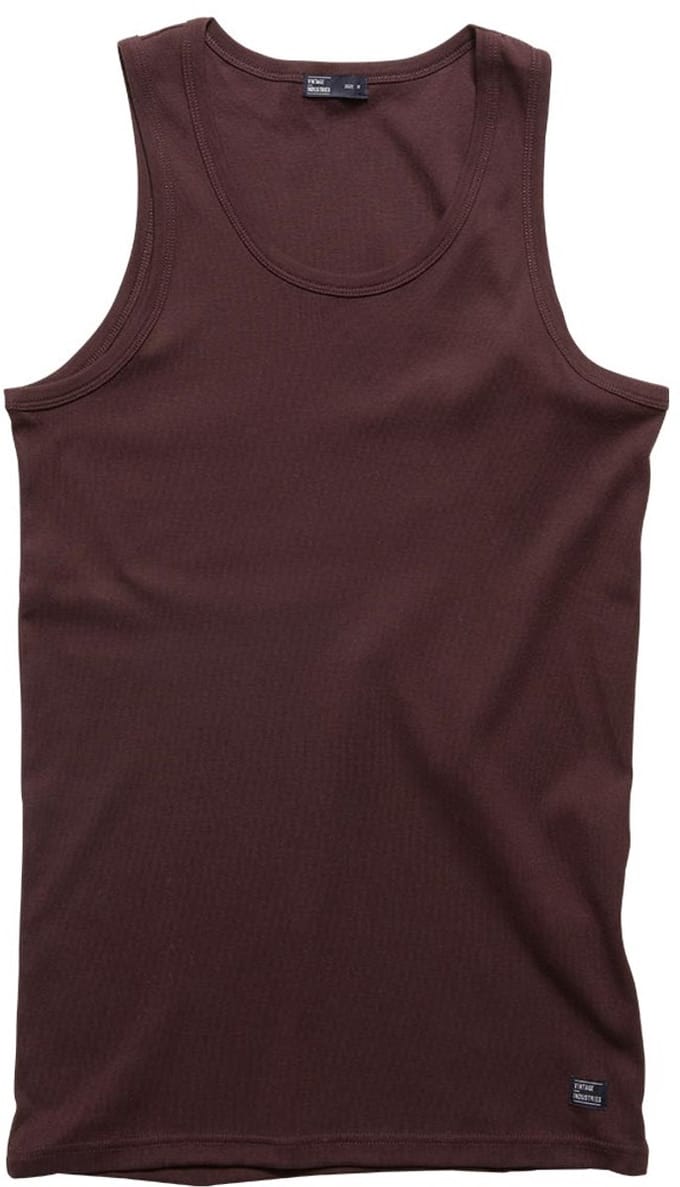 Vintage Industries Bryden rib singlet burgundy