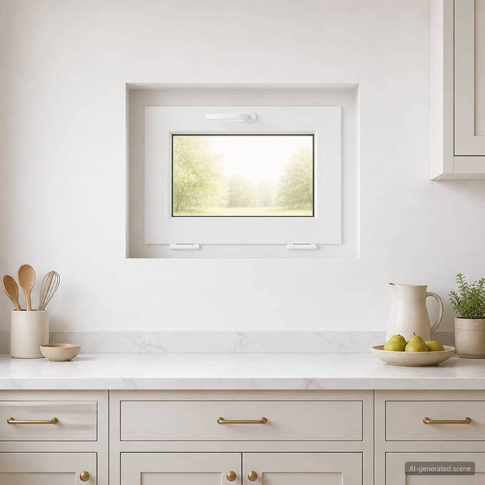 vidaXL - Kleur - binnenkant - kelderraam - Wit - RISOR - 55 - x - 45 - cm