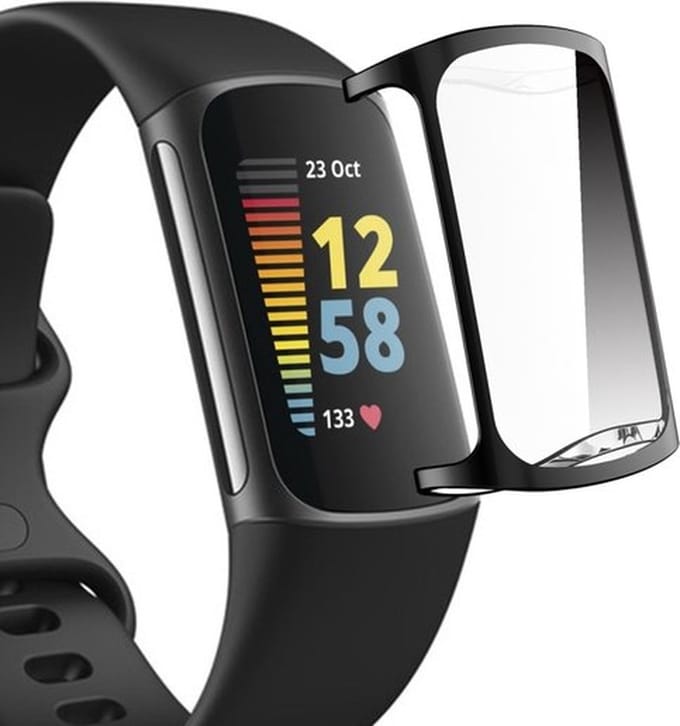 By Qubix - Geschikt voor Fitbit Charge 5 - Fitbit Charge 6 TPU case (volledig beschermd) - Zwart