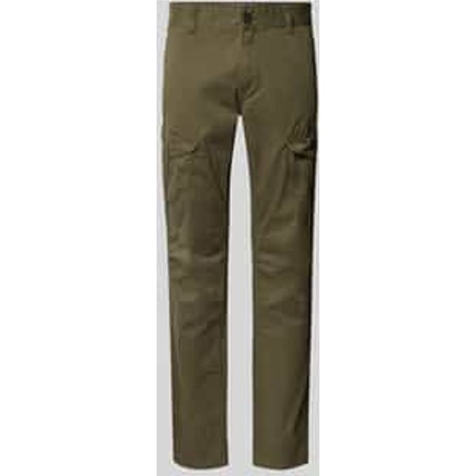 Slim fit cargobroek met logostitching