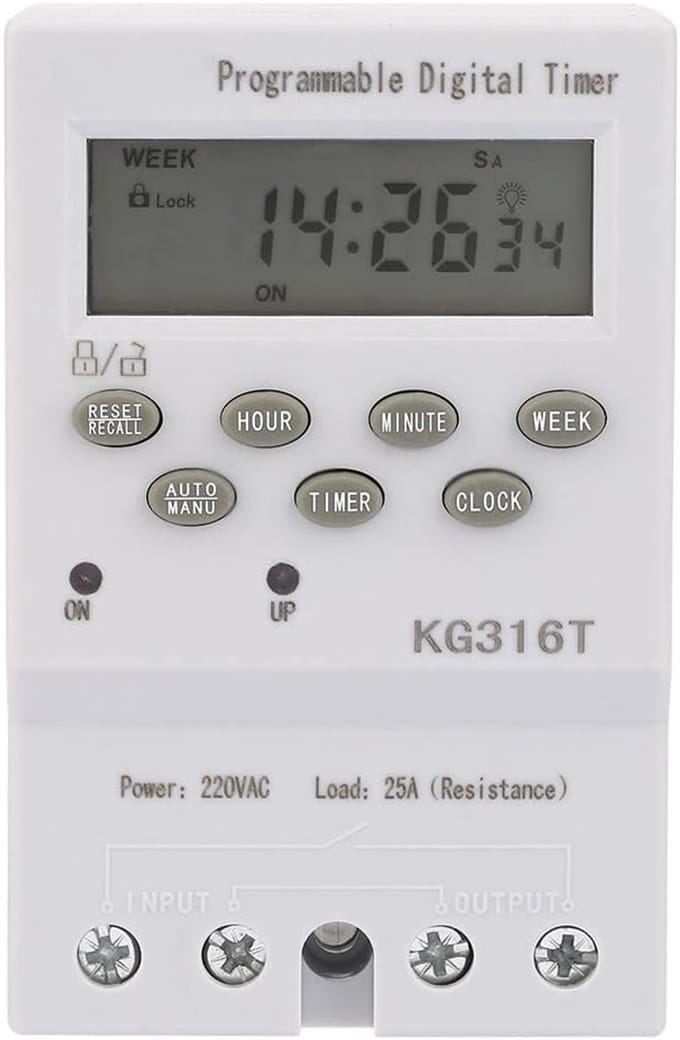 Digitale Programmeerbare Tijdschakelaar 220V voor Automatische Aan/Uit Regeling