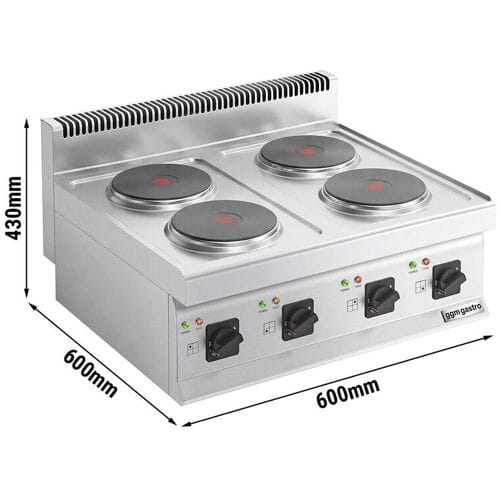 GGM Gastro Elektroherd - 8 kW - 4 Platten Rund Zilver