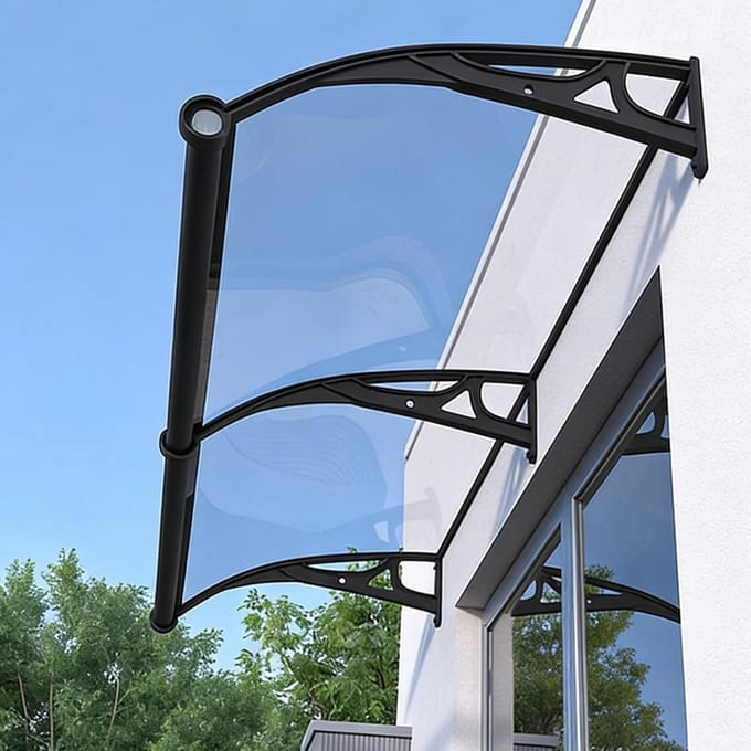 Regenbescherming - Overkapping Deur - Entree Beschermen - Duurzame Constructie - 80 x 120 cm - Aluminium