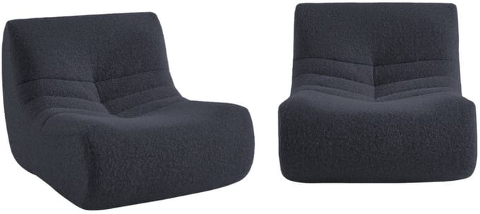 sweeek - Set van 2 alpaca-effect stof fauteuils 1 zitplaats l 91 x b 105 x h 72cm - sokol