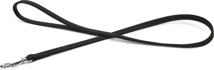 Beeztees leren looplijn Buffalo. Zwart. 110 cm x 14 mm.