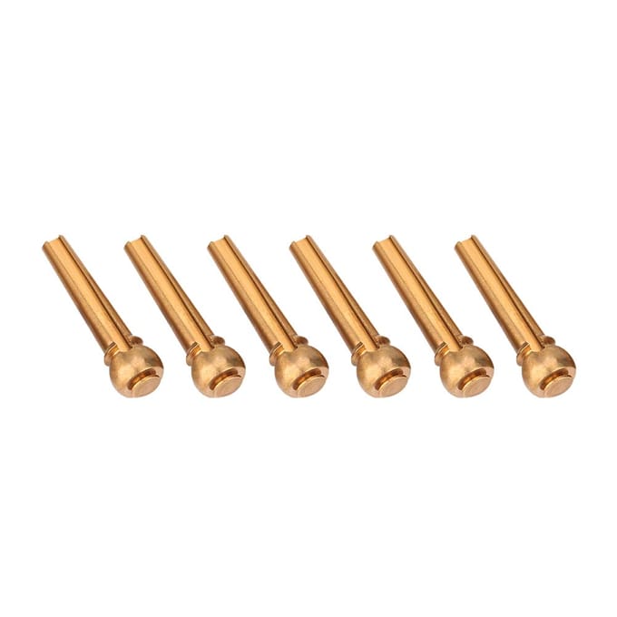 Lot de 6 chevilles de chevalet en laiton durable pour guitares folk, pièces de rechange(Or) brown
