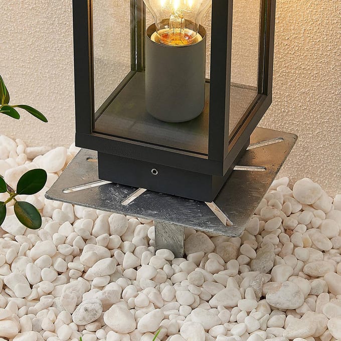 Lucande grondspies Cadis, zilverkleurig, metaal, 38 cm hoog
