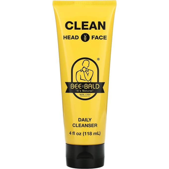 Bee Bald, Clean Head & Face, Daily Cleanser, 4 fl oz (118 ml) black