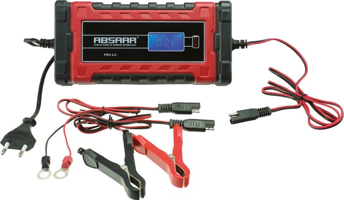 Absaar Acculader Pro 8.0 12/24 Volt 0-160/220 Ah 8a Rood/zwart