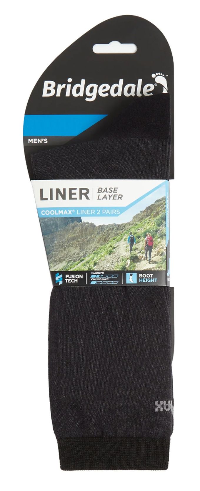 Bridgedale - 2 Paar Heren Liner Basislaag Schoen Sokken - Zwart