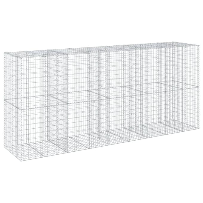 vidaXL - Schanskorf - 450x100x200 - cm - gegalvaniseerd - ijzer - zilverkleurig