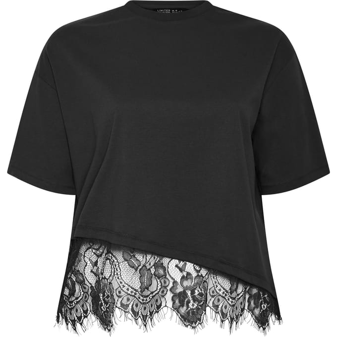Limited Collection Zwarte Asymmetrische Top Met Kanten Zoom Size 46