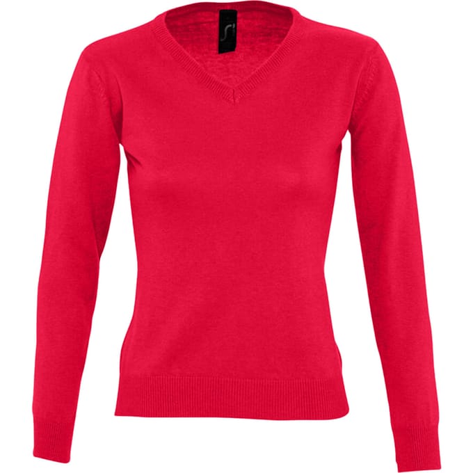 SOLS Dames/Dames Galaxy V Hals Sweatshirt (Rood)