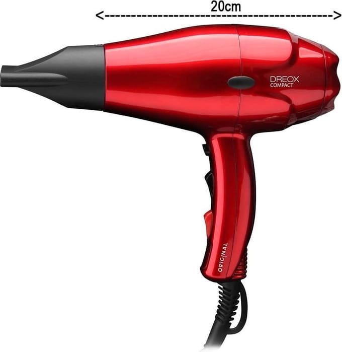 DREOX Compact Föhn 2000W AC Metalic Rood