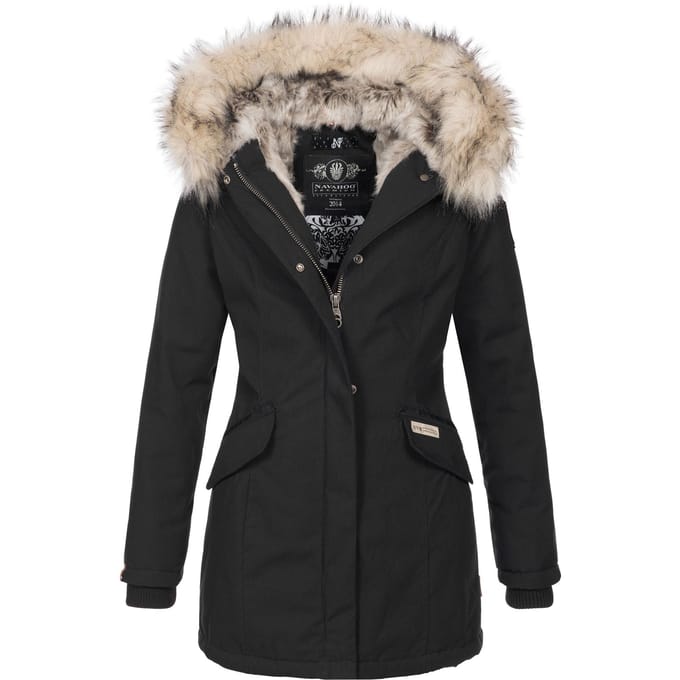 Warm & Comfortabel - Navahoo Cristal - Winterjas Dames - Volwassen - Lang - Capuchon - Zwart - S