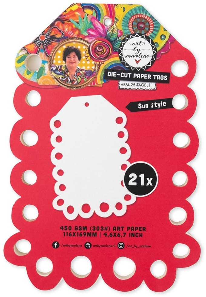 Die-cut paper tags Sun style - ABM 25 collection nr. 11