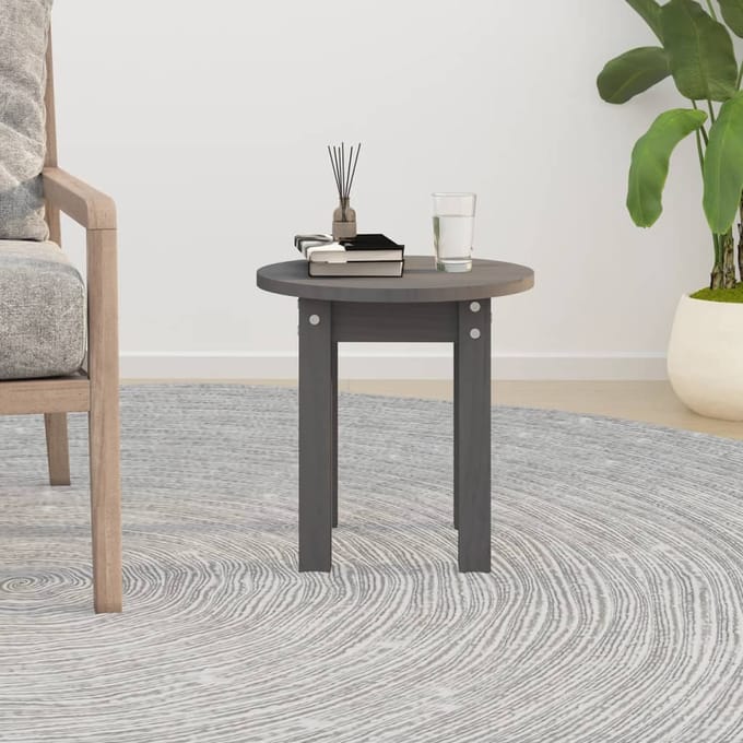 vidaXL - Salontafel - Ø - 35x35 - cm - massief - grenenhout - grijs