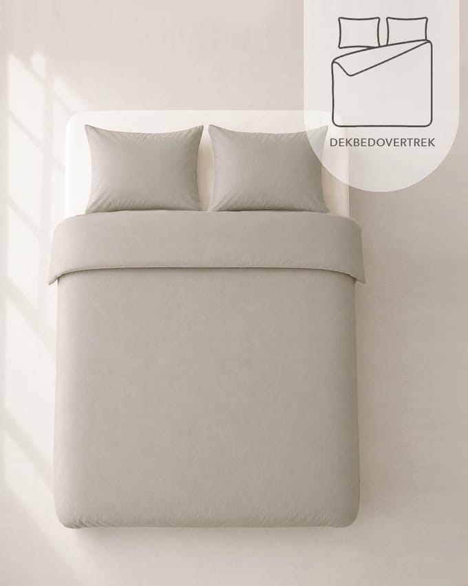 HOOMstyle Dekbedovertrek met kussenslopen - luxe micro Percale - dekbedovertrek - 200x220cm - 2 persoons - Zand