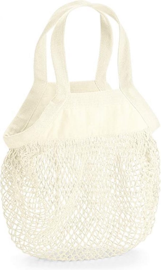Organic Cotton Mini Mesh Grocery Bag (Wit)