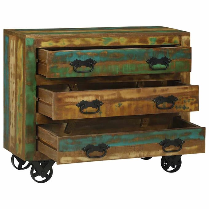 vidaXL - Dressoir - Bruin - 80 - x - 30 - x - 65 - cm - Massief - Gerecycleerd - Hout