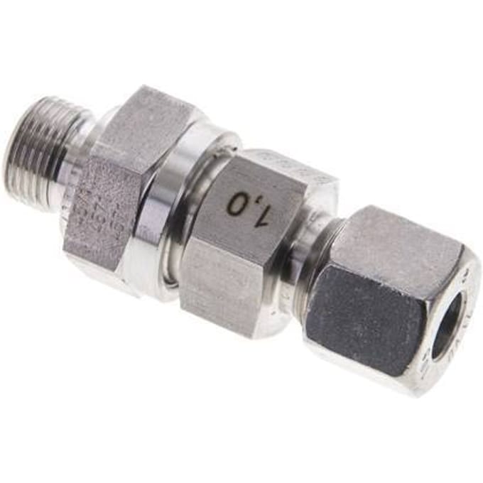 10S (M18x1.5) & G3/8'' Regeling-In RVS Terugslagklep Snijring Buitendraad 1-400 bar ISO 8434-1