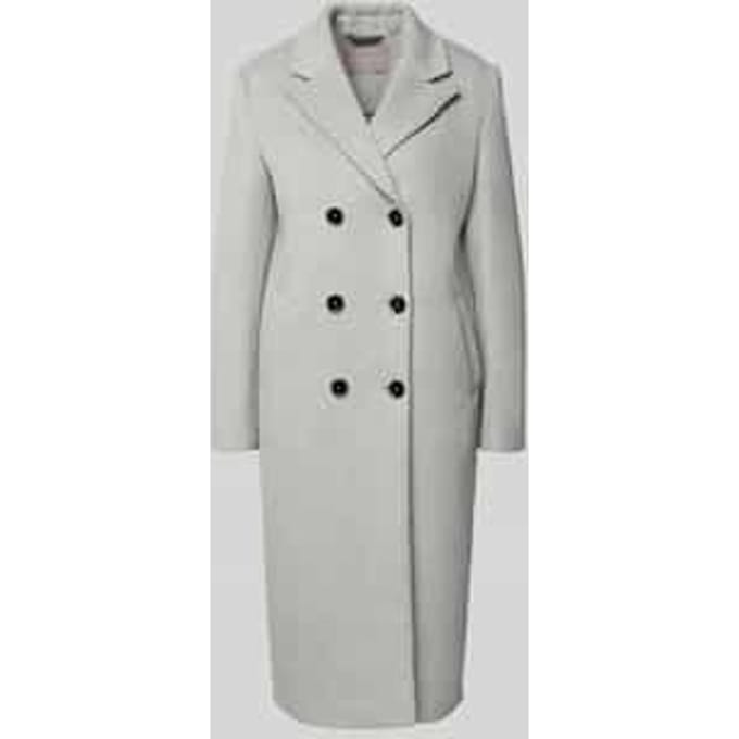 Regular fit lange wollen jas met viscose