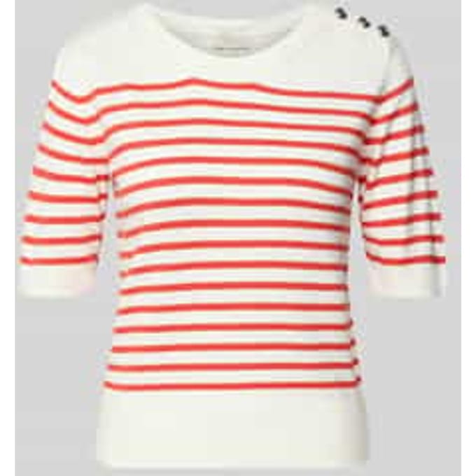 Gebreid shirt van Mix van viscose en elastaan met Knoopsluiting