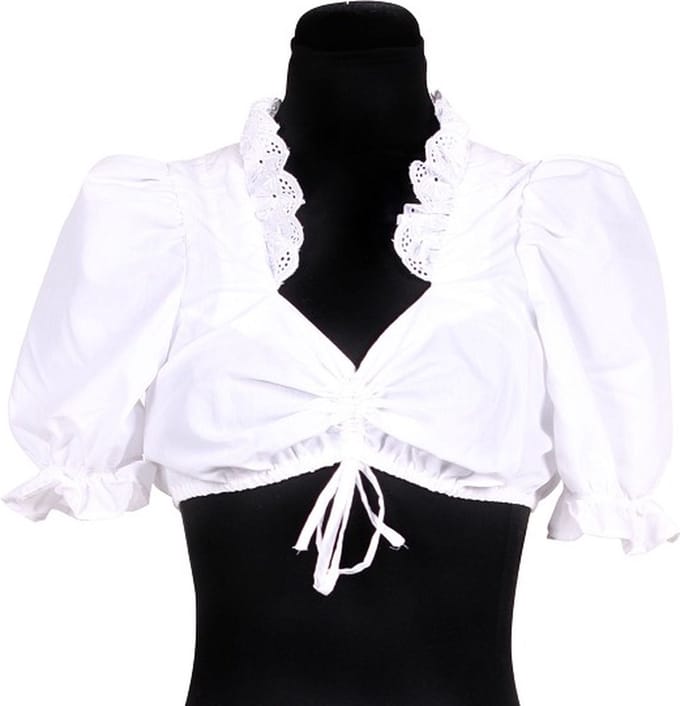 Dirndl Blouse - Oktoberfest - Tiroler - Dames - Wit - Maat 46