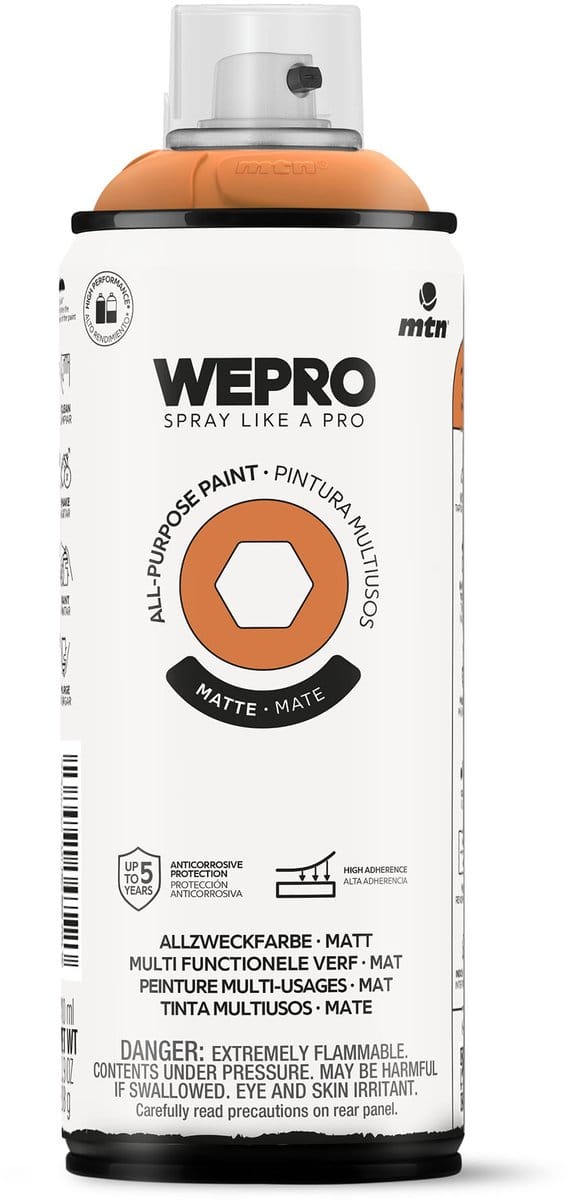 Spuitbus Oranje Amsterdam Mat MTN WEPRO ALL-PURPOSE PAINT 400ML