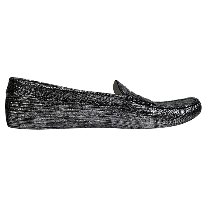 Tod's Metallic Accent Instapschoenen in Zilveren Leer