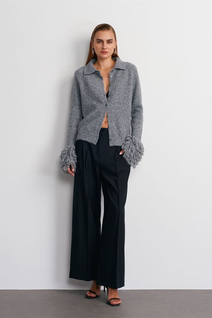 Hoogwaardige Wide-Leg Plissé Broek