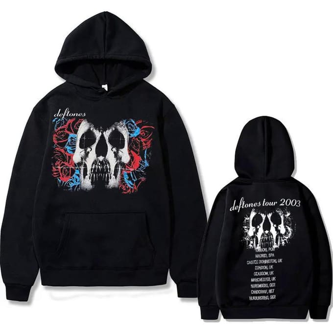 Deftones Schedel Dubbelzijdig Grafische Hoodie M zwart