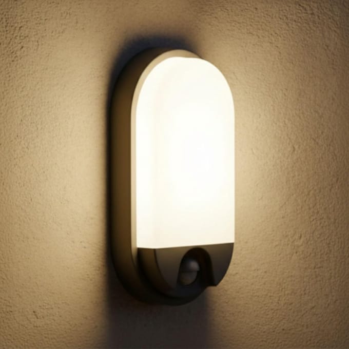 Buitenlamp met PIR-Bewegingssensor en Warm Wit Licht - Energiebesparend en Weersbestendig