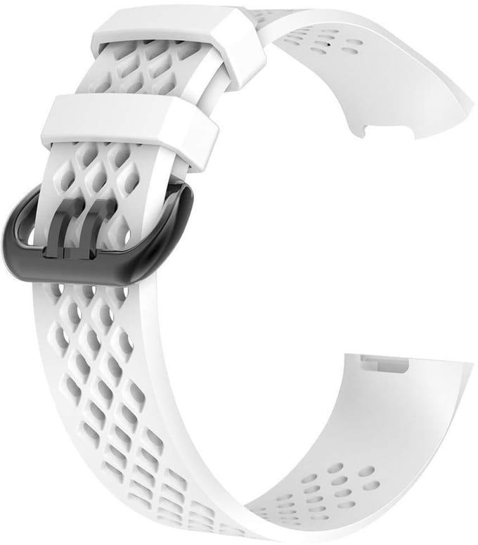 watchbands-shop.nl Siliconen bandje - Fitbit Charge 3 - Wit - Small
