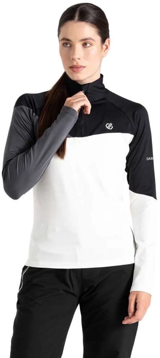 Dare2b Ice Ii Core Stretch Sweatshirt Met Halve Rits Wit,Zwart 58 Vrouw