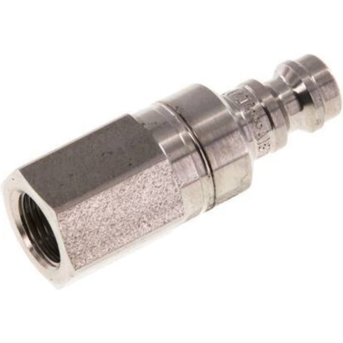 RVS 306L DN 5 Luchtkoppeling Insteeknippel G 1/8 inch Binnendraad Double Shut-Off - CLP5-F-SSL-SV-P-018