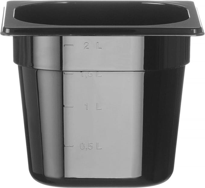 HENDI Gastronorm container – zwart polycarbonaat – 2,4L – temperatuurbestendig – stapelbaar
