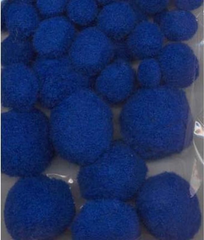 Mix PomPom Set Blauw 50 Stuks 1.0 - 1.5 - 2.0 - 2.5