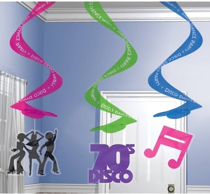 Disco Party Decoratie Jumbo Swirls 3 stuks