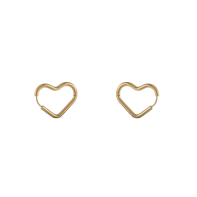 Go Dutch Label Oorringen heart ring big Goud
