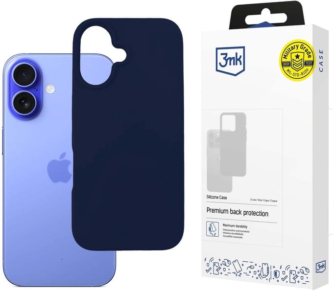 Apple iPhone 16 Plus - 3mk siliconen hoesje donkerblauw