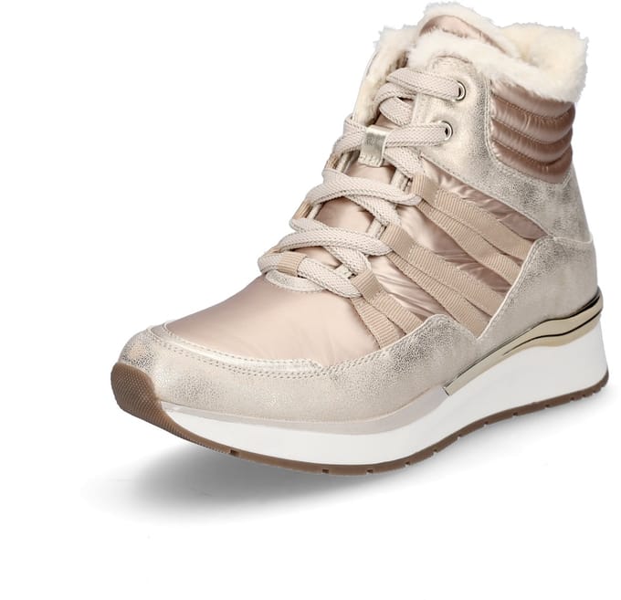 Marco Tozzi dames veterboot beige metallic